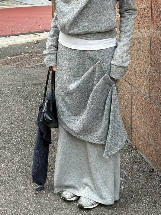 現貨 Button Skirt #Grey