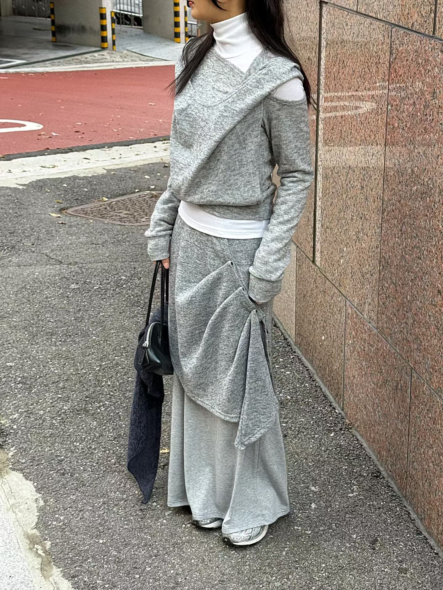 現貨 Button Skirt #Grey