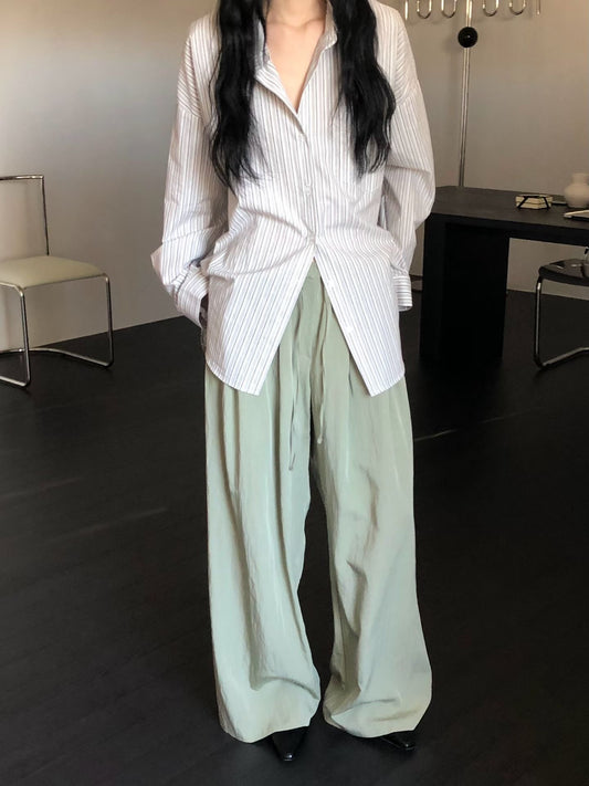 Cracked Wide Slacks / 大推清爽卡其綠🍐🍀