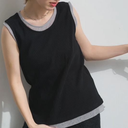 Sheer Ribbed Tank Top🪽